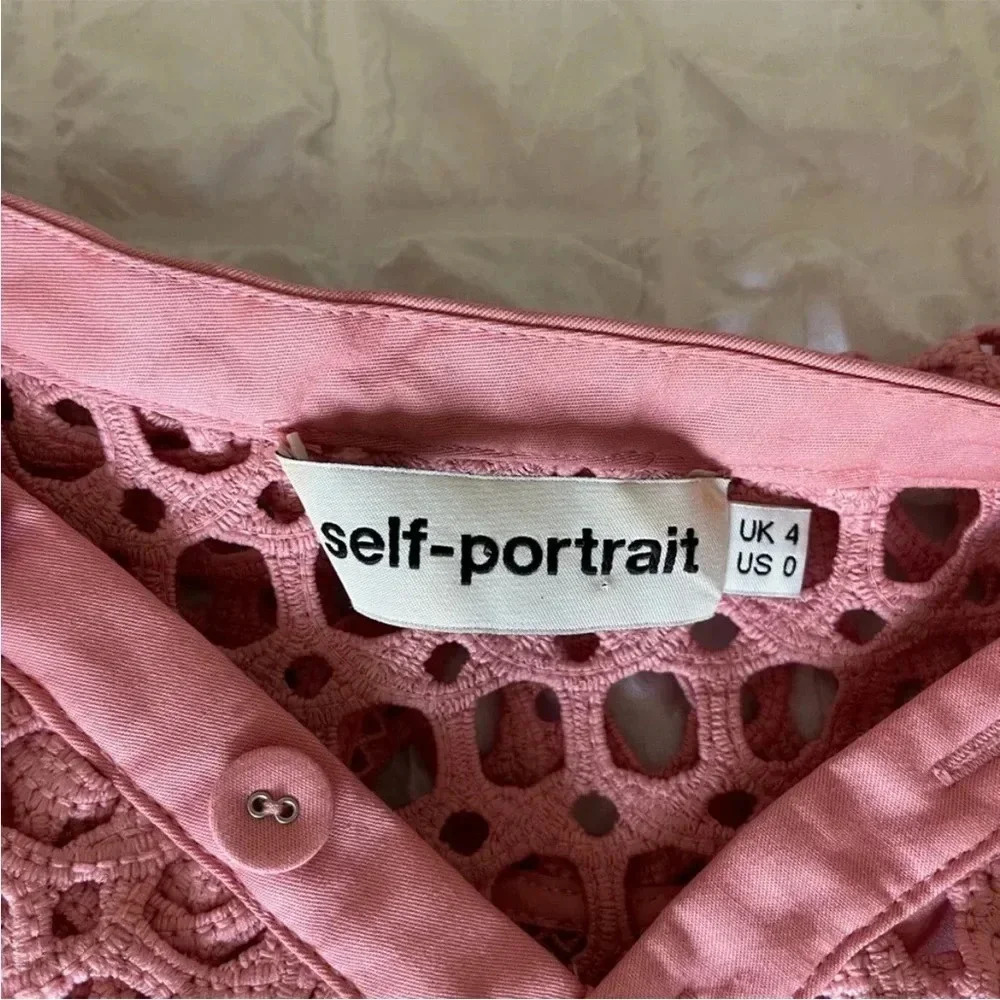 Self Portrait Asymmetric Pink Frill Flutter Ruffl… - image 6